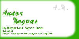 andor magvas business card